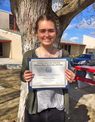 2017-18 CJSF Huhn Award North Recipient Jessi Garrett-Larrance, Marsh Jr. High, CJSF Adviser Pam Bodnar