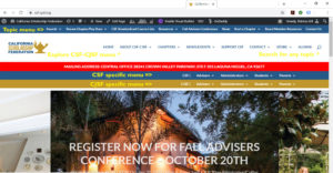 Screenshot of website menus - csf-cjsf.org