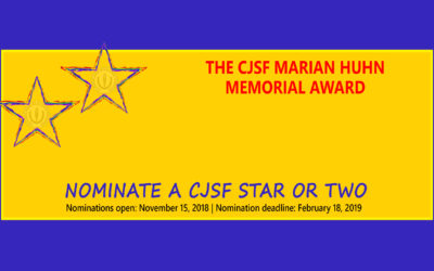 CJSF Marian Huhn Memorial Award Nominations Open Nov 15th