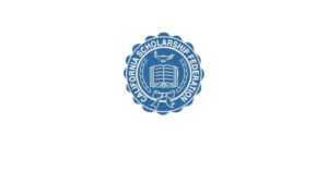 Outstanding Sealbearers text with California Scholarship Federation logo in white on blue