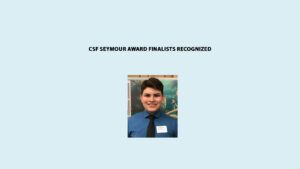 Fernando Ceja 2019 Seymour Central Recipient, Mission Oak High School Chapter 1349, Adviser Laurie Jones