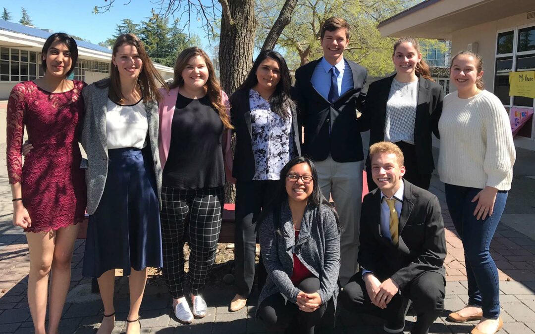 Seymour North 2019 Recipient Joanna Jarvis (2nd from left) and Finalists Simrit Dhillon, Paige Smith, Sorea Asmai, Maxwell Callan, Taylor Froomin, Marianne Homer, Nicabec Casido, Kade Breckenridge