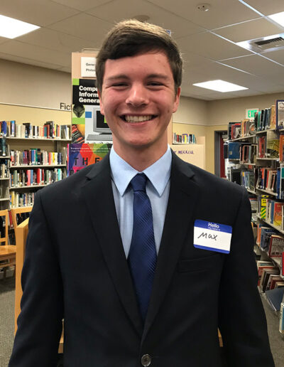 Seymour North 2019 Finalist Maxwell Callan, Las Lomas High School Chapter 468, Adviser Anne Fuller