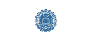 Outstanding Sealbearers text with California Scholarship Federation logo in white on blue
