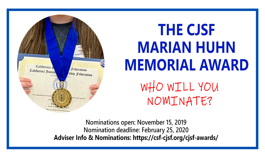 Marian Huhn Award 2019-20 - Who will you nominate?