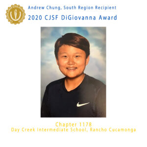 Andrew Chung, 2020 CJSF DiGiovanna Award South Region Recipient