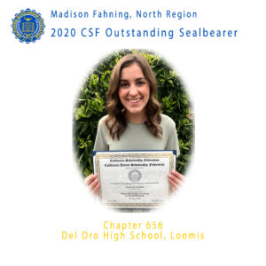 MADISON FAHNING, 2020 OUTSTANDING SEALBEARER NORTH REGION