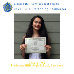 Alauki Patel, 2020 Outstanding Sealbearer Central Coast Region