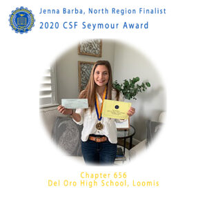Jenna Barba, 2020 CSF Seymour Award North Region Finalist
