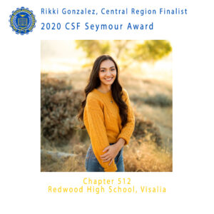 Rikki Gonzalez, 2020 CSF Seymour Award Central Region Finalist