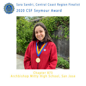 Sara Sandri, 2020 CSF Seymour Award Central Coast Region Finalist