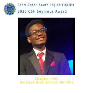 Edem Sedor, 2020 CSF Seymour Award South Region Finalist