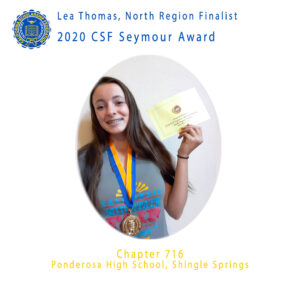 Lea Thomas, 2020 CSF Seymour Award North Region Finalist
