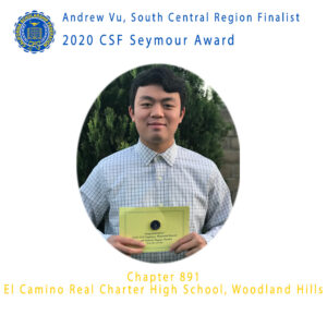 Andrew Vu, 2021 CSF Seymour Award South Central Region Finalist