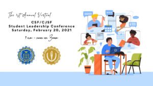 1st Annual Virtual CSF/CJSF Student Leadership Conference - cartoon of kids interacting online