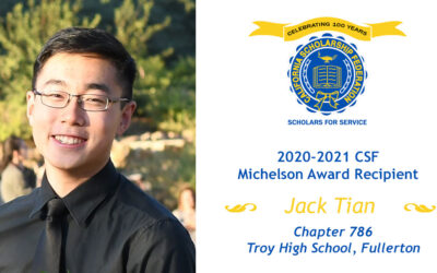 Jack Tian, 2020-2021 Michelson Award Recipient