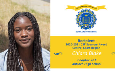 Chiara Blake Seymour Award 2020-2021 Central Coast Region Recipient