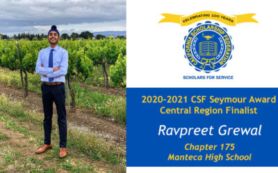 Ravpreet Grewal Seymour Award 2020-2021 Central Region Finalist