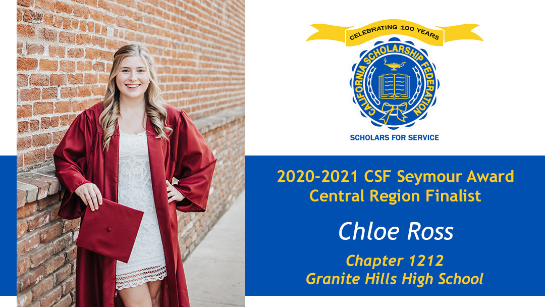 Chloe Ross is a Seymour Award 2020-2021 Central Region Finalist