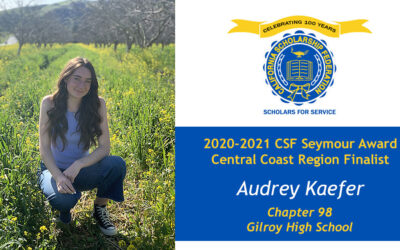 Audrey Kaefer Seymour Award 2020-2021 Central Coast Region Finalist