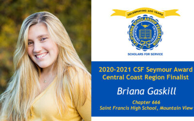 Briana Gaskill Seymour Award 2020-2021 Central Coast Region Finalist