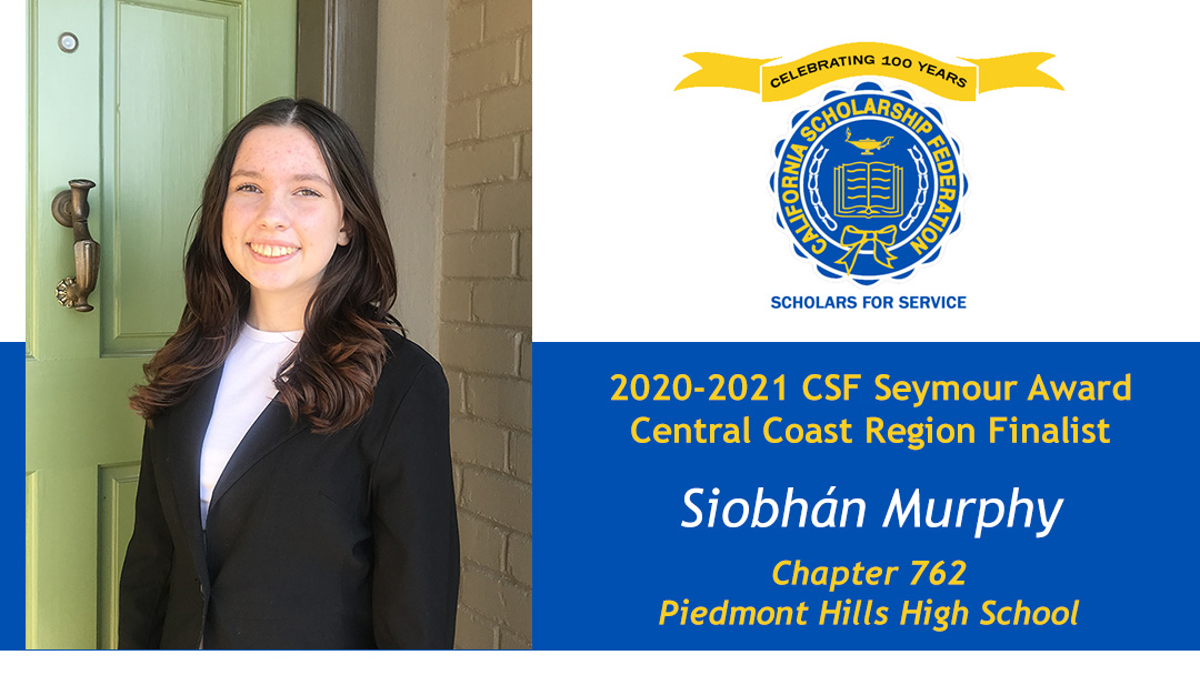 Siobhán Murphy is a Seymour Award 2020-2021 Central Coast Region Finalist