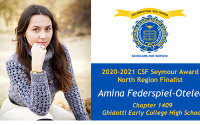 Amina Federspiel-Otelea Seymour Award 2020-2021 North Region Finalist