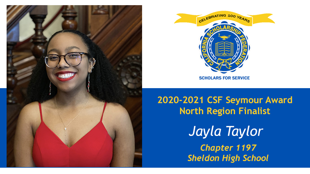 Jayla Taylor is a Seymour Award 2020-2021 North Region Finalist