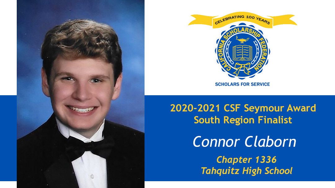 Connor Claborn is a Seymour Award 2020-2021 South Region Finalist