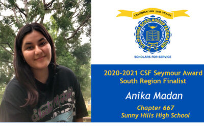 Anika Madan Seymour Award 2020-2021 South Region Finalist