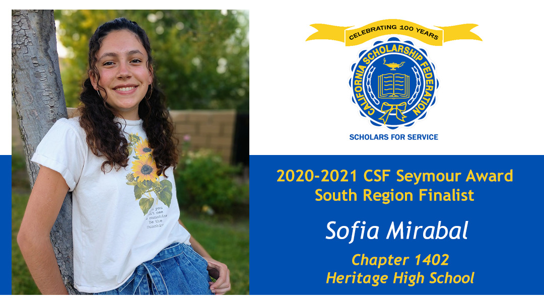 Sofia Mirabal is a Seymour Award 2020-2021 South Region Finalist