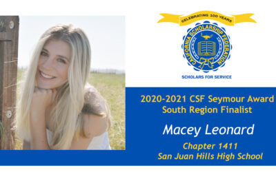 Macey Leonard Seymour Award 2020-2021 South Region Finalist