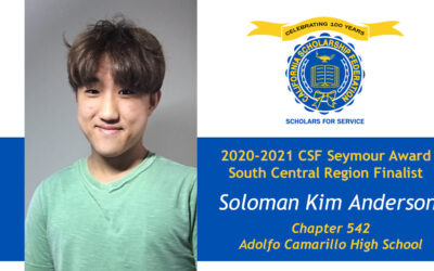 Soloman Kim Anderson Seymour Award 2020-2021 South Central Region Finalist