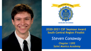 Steven Conaway is a Seymour Award 2020-2021 South Central Region Recipient