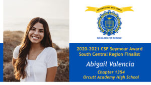 Abigail Valencia Seymour Award 2020-2021 South Central Region Finalist