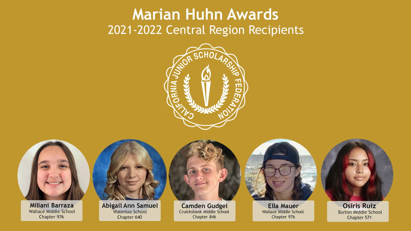 2021-2022 CJSF Central Region Huhn Awards Recipients