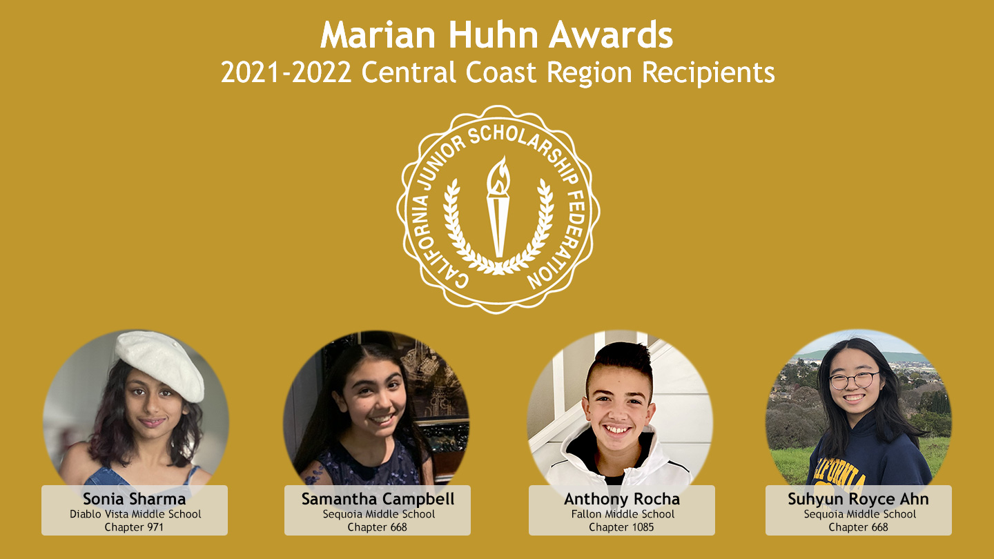 2021-2022 CJSF Central Coast Region Huhn Awards Recipients