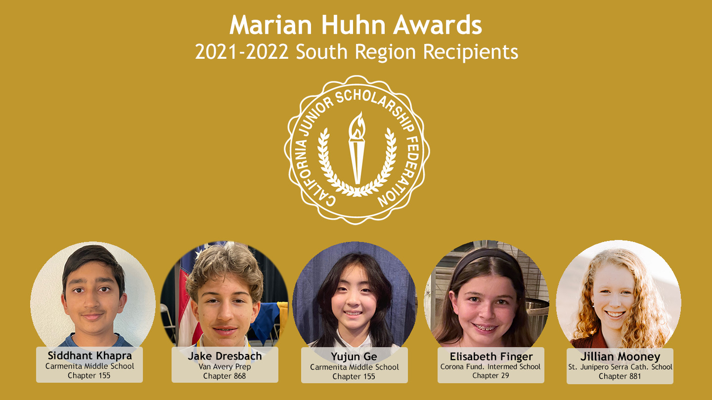 2021-2022 CJSF South Region Huhn Awards Recipients