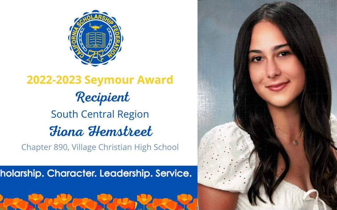 Fiona Hemstreet, 2022-2023 CSF Seymour Award South Central Region Recipient