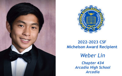 Weber Lin is the 2022-2023 Michelson Award Recipient