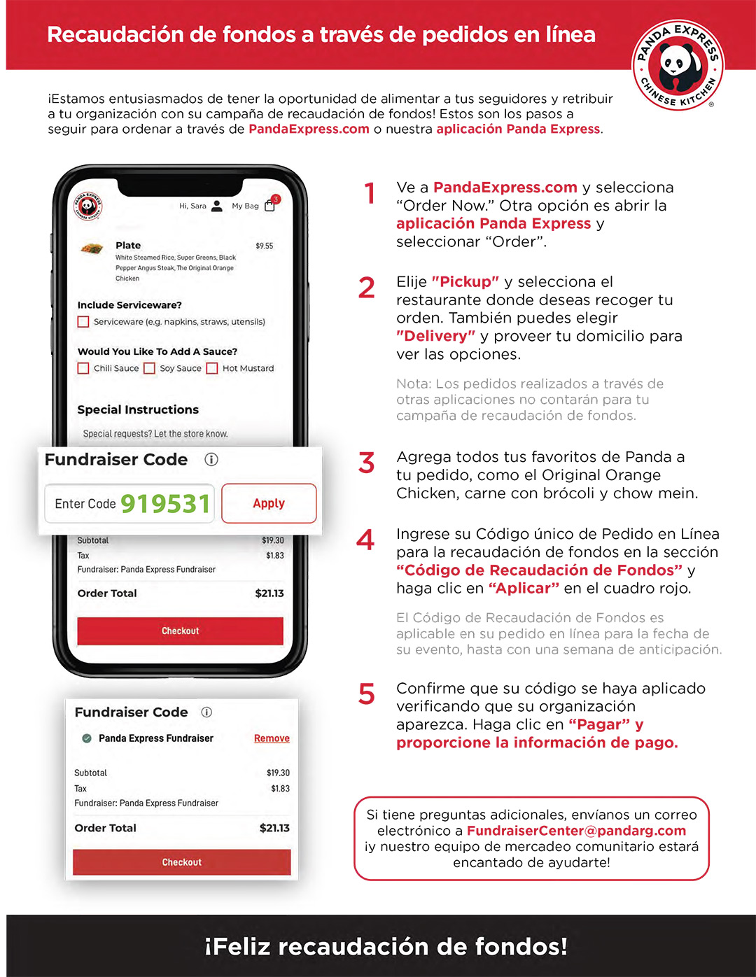 Panda Express Online Ordering Help - Spanish