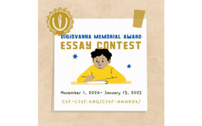 CJSF DiGiovanna Award Essay Contest is open until January 13th