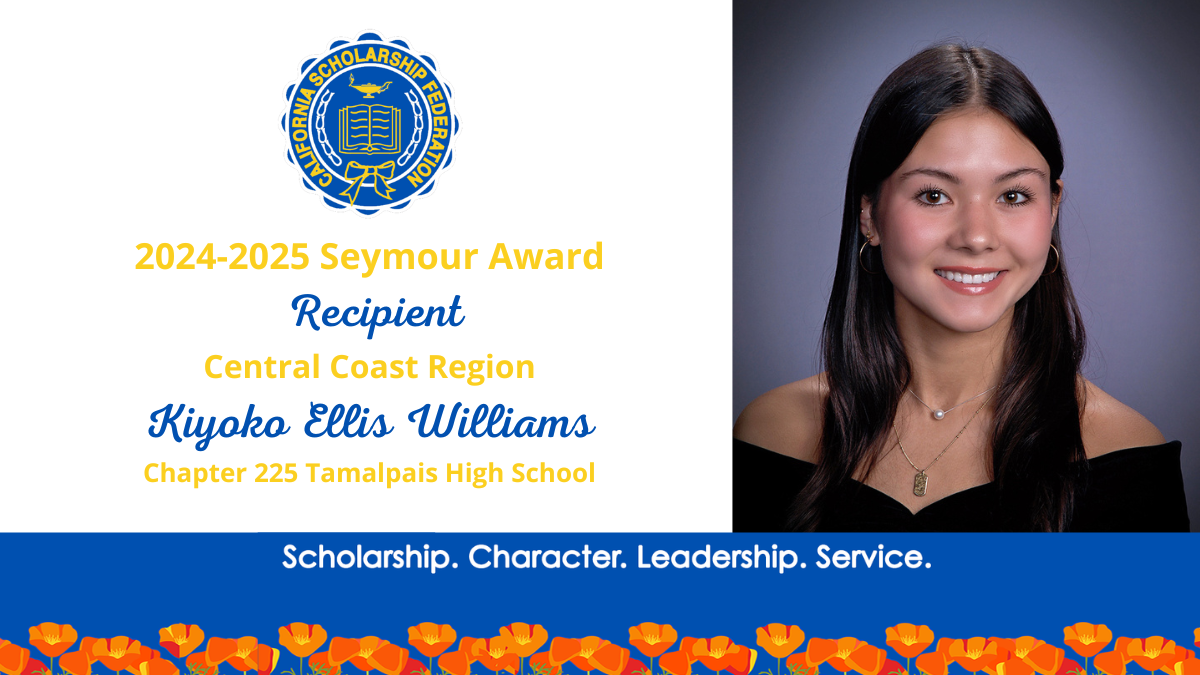 CSF Seymour Award 2024-2025 Central Coast Region Recipient Kiyoko Ellis Williams