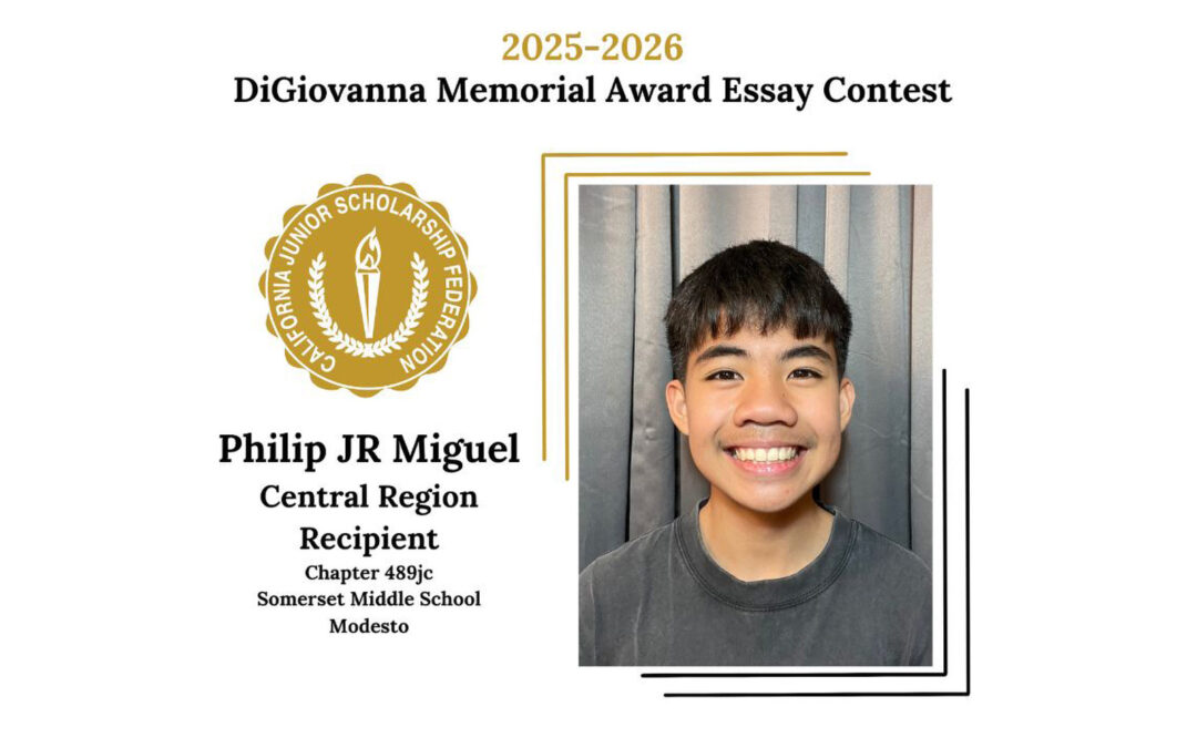 Philip JR Miguel, the CJSF 2025-2026 DiGiovanna Award Central Region Recipient