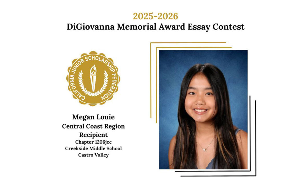 Megan Louis, the CJSF 2025-2026 DiGiovanna Award Central Coast Region Recipient