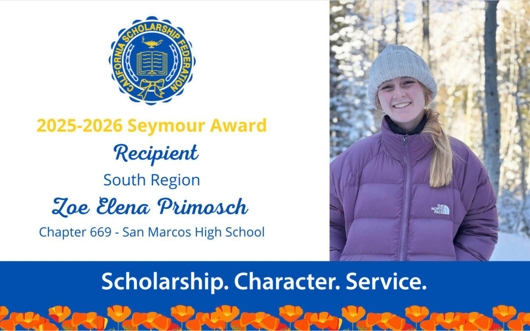Zoe Elena Primosch, 2025–2026 Seymour Award South Region Recipient