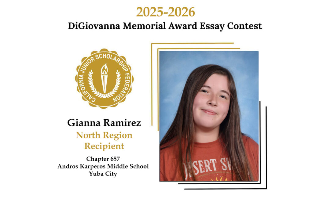 Gianna Ramirez, the CJSF 2025-2026 DiGiovanna Award North Region Recipient