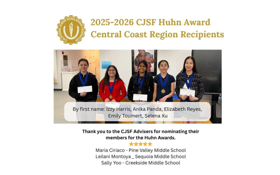 CSF Announces the 2025–2026 CJSF Huhn Award Central Coast Region Recipients