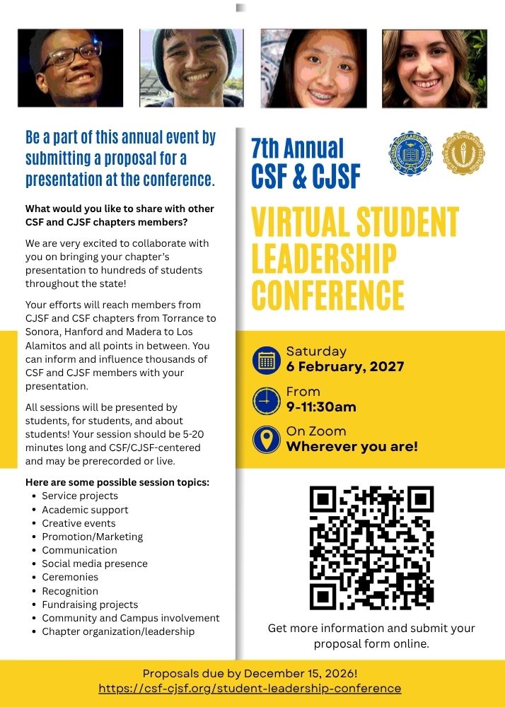 7th Annual Virtual Student Leadership Conference flyer - session proposals.